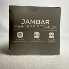 Jambar Wireless Speaker Bluetooth White, 30ft Wireless Area, 2 Hours, Small