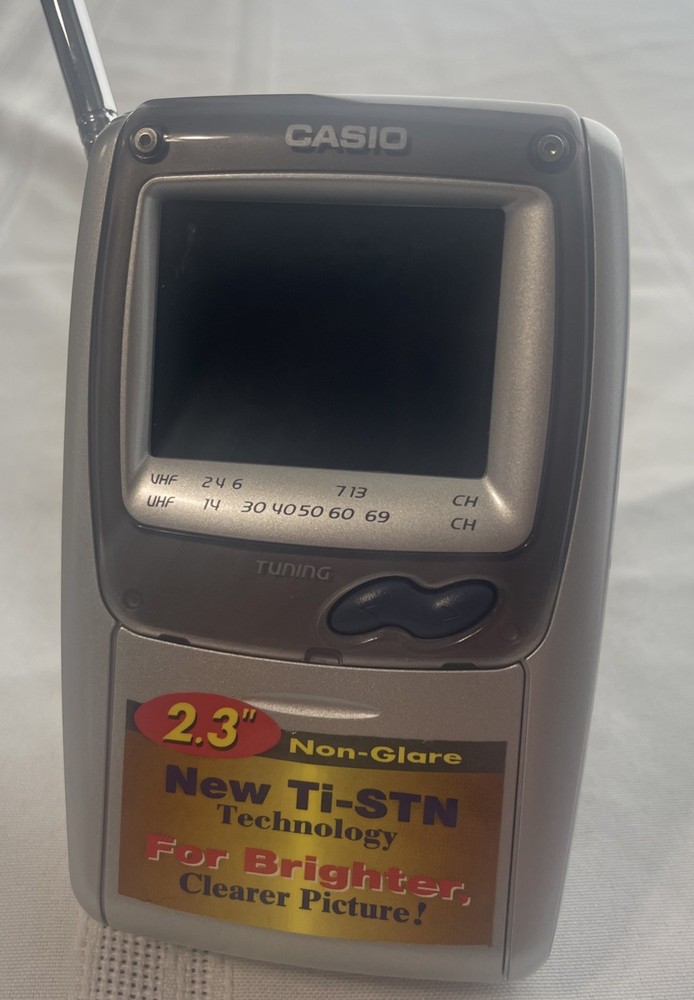 Casio TV-890B Mini Hand Held Television Battery Operated w/Pull-Out Antenna
