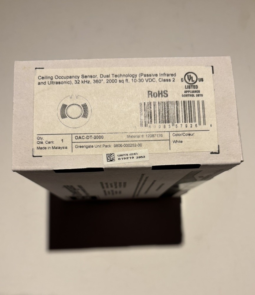 Greengate Cooper Controls OAC-DT-2000 Ceiling Occupancy Sensor White NEW