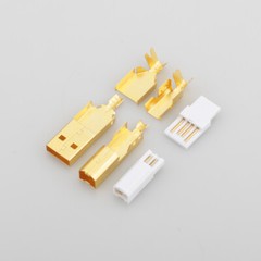 Pair 5U Thickness 24K Gold Plated USB2.0 Adapter USB Type A + Type B Connector