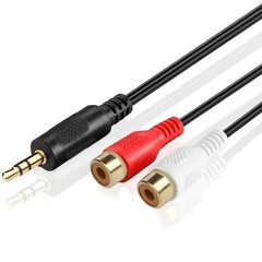 3.5mm AUX Stereo to 2 RCA Female Audio Y Cable Adapter Cord MP3 iPod Music AV