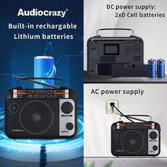 Multi-Band AM/FM/SW1-2 Radio Transistor Radio AC or Battery Operated with Best R
