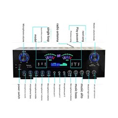 AV-999BT 220V 7Channel Bluetooth Amplifier Hifi Stereo Karaoke Audio Amplifier