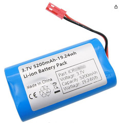 3.7V 5200mah Rechargeable Battery Pack Lithium Ion Batteries with JST-2P…