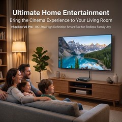 vSeeBox V6 Pro TV Box Support Voice Control Android 14 8KHD Upgraded from V5 Pro