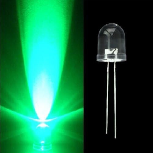 lot of 100 pcs 10mm round Green LED superbright bulb lamp light USA Seller