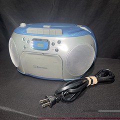 Y2K 2000s Emerson Sky Blue Radio CD Cassette – CASSETTE NEEDS WORK -READ DESC