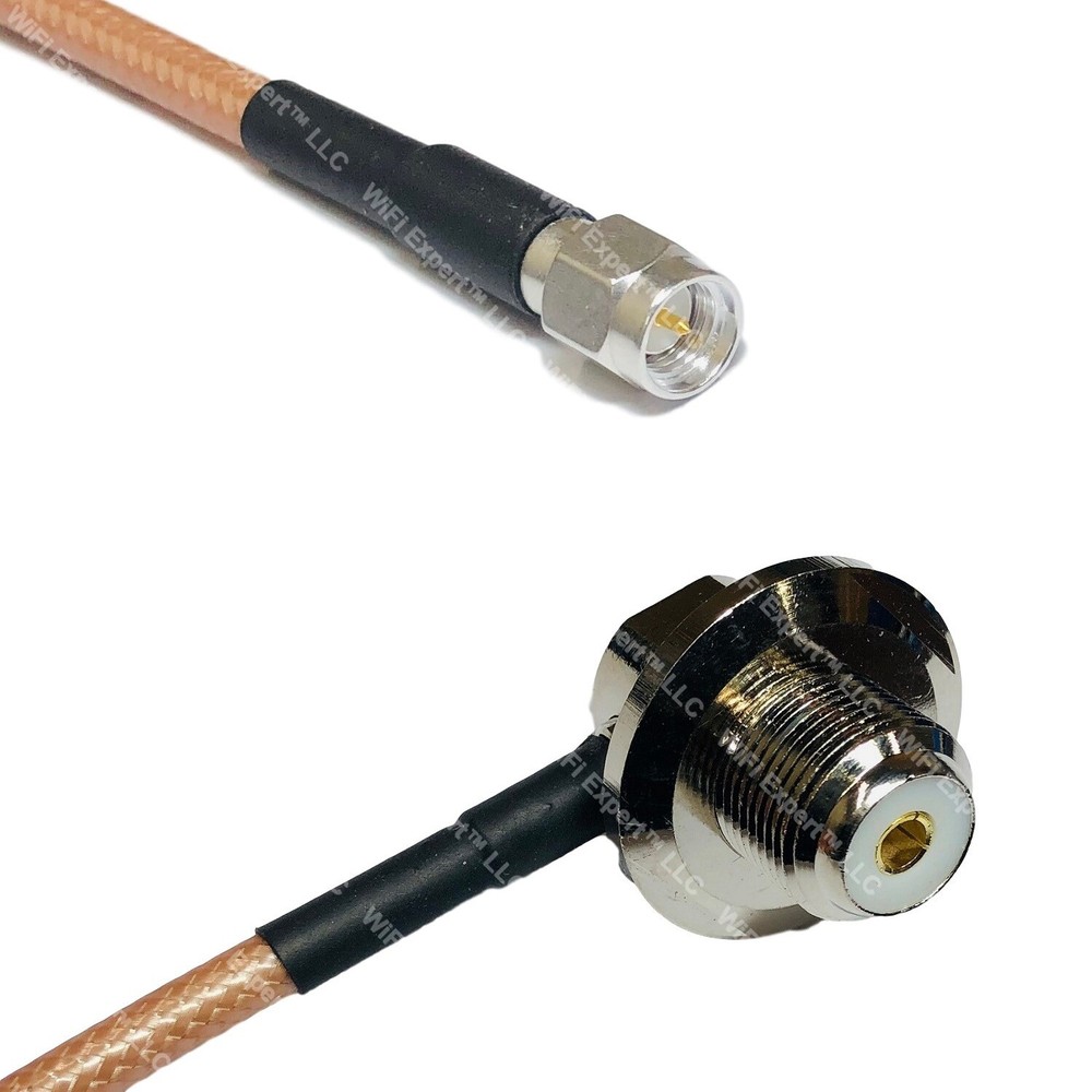RG400 SMA MALE to UHF Female Angle Bulkhead RF Cable FAST-SHIP LOT