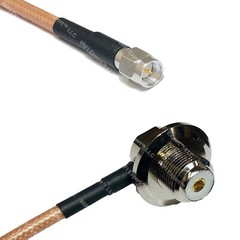 RG400 SMA MALE to UHF Female Angle Bulkhead RF Cable FAST-SHIP LOT