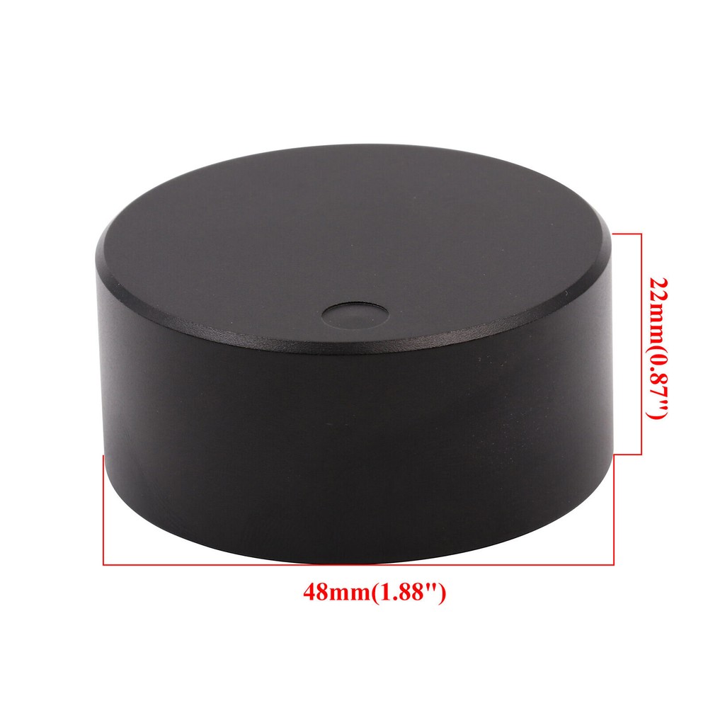 1Pc 48*22mm Black High end Machined Solid Aluminum Pointer Knob Volume screw