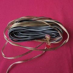 Speaker Cable 1:1 Bare Wire Ends Clear Black 39 ft
