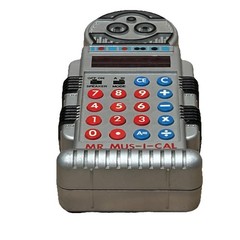 Mr. Mus-I-Cal White Vintage Calculator Robot Toy Hong Kong Model 560 Tested