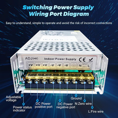 12V 50A 600W DC Switching Power Supply, AC 110V to 12V Converter (SMPS), 12 Volt