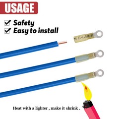 10/100PCS Heat Shrink Ring Terminal Crimp Wire Connector 22-16 16-14 12-10 AWG