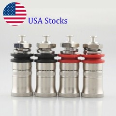 4 Pcs Rhodium Plated Speaker Amplifier Binding Post Terminal Banana Plug Socket