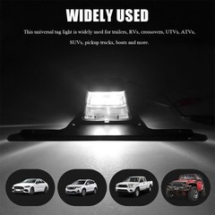 License Plate Light, Waterproof 12V DC Lighted Licence Plate Hold Color: Black
