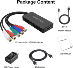 Component to HDMI Converter Ypbpr to HDMI Converter for DVD, VCD, PSP, PS2, Xbox
