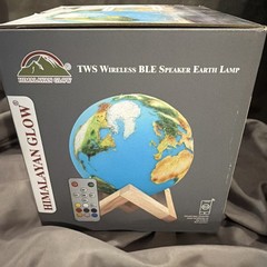 Hand Painted Tws Himalayan Glow Wireless BLE Speaker Earth Lamp W/remote USB-c