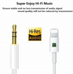 IPhone 7 8 X XR 11 12 13 Pro Max 8 Pin to 3.5mm AUX Audio Car Adapter Cord Lot