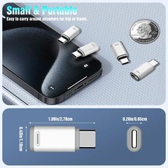 TiMOVO Adapter for Lightning Female to USB C Male 4 Pack, White&Gray
