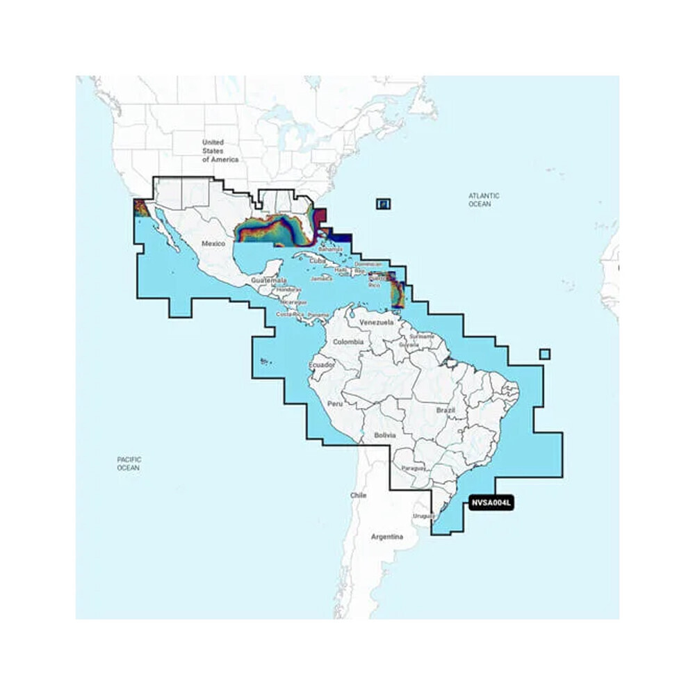 Garmin Navionics Vision+ NVSA004L Mexico Caribbean to Brazil Inland Coast Chart