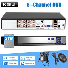 8 Channel 6-in-1 Surveillance DVR H.265+ 1080P Camera Recorder Built-in 2TB HDD