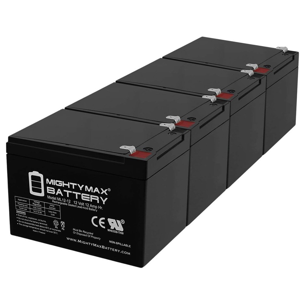 Mighty Max 12V 12AH Compatible Battery for 6-DZM-12 APC Scooter Medical – 4 Pack