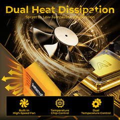 220W Power Inverter Compatible with Dewalt 18-20V Battery with 200lm LED Light