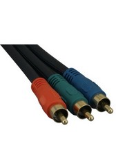 6 Ft 3 Wire RCA Premium In-Wall Component Video Cable 24k Gold Plated Tips