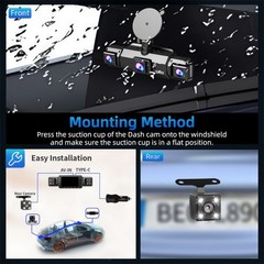360° 4 Channel 1080P HD Car Dash Cam Front and Rear Inside Left Right + Camera