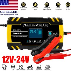 12V 24V 8A Car Battery Charger Smart Automatic Pulse Repair Starter AGM/GEL NEW