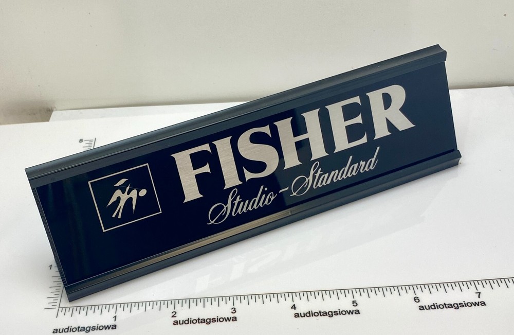 Fisher Studio Standard Desk Sign – Custom Silver Aluminum