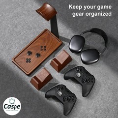 Walnut Headphone Stand Wood Headset Stand for Desk Universal Headphone Holder