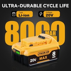 2-PCS Replacement for Dewalt 20V Max Battery DCB203 DCB204 DCB206 DCB200