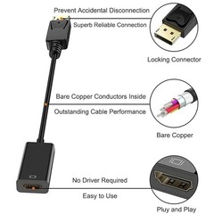 DP Displayport Male to HDMI Female Cable Converter Adapter for PC Laptop Desktop