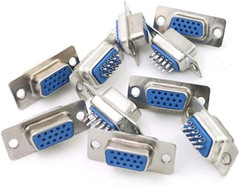 10PCS VGA Female DB15 3 Row Solder Cup Connectors Kit Solder Type D-SUB HD15 Po
