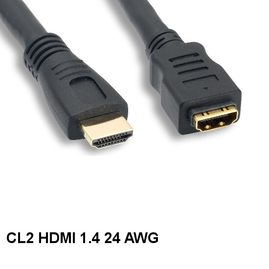 KNTK 25ft CL2 Rated HDMI to HDMI 1.4 Extension Cable 4K 3D HDTV Display Video