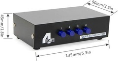 4-Way AV Switch RCA Switcher 4 in 1 Out Composite Video 4 In 1