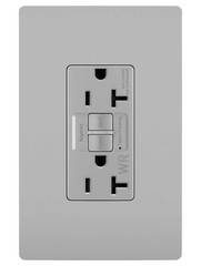 NAFTA-COMPLIANT TAMPER-RESIST/WEATHER-RESISTANT 20A SELF-TEST DUPLEX GFCI GRAY