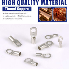 10-100pcs Copper Ends Cable Lugs Wire Connectors Ring Battery Terminals SC16-6
