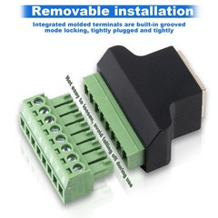 RJ45 Breakout Board Female to 8 Pin Screw Terminal Adapter 2 PCS Cat5/Cat6