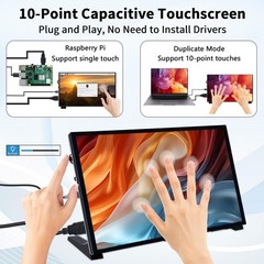 Geeekpi 10.1 Inch Capacitive Touchscreen Display 1024X600 Ips Lcd Dual-Speaker