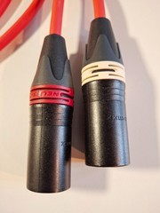 XLR Balanced Interconnect Cable (1m) PAIR – MOGAMI Wire NEUTRIK – RED/BLACK