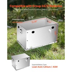 Battery Box Group 24/31 Aluminum Alloy Shell for Off-Road Racers & Trucks