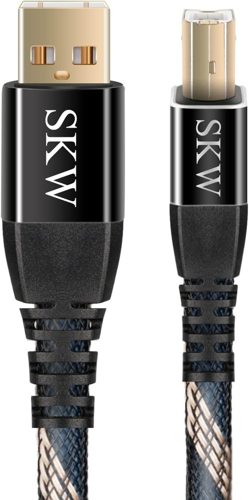 SKW Audiophiles USB 2.0 DAC Audio Cable USB Type A to USB Type B Printer Cable 5