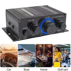 400W 12V 2 Channel Powerful Stereo Audio Power Amplifier HiFi Bass Amp Car Home