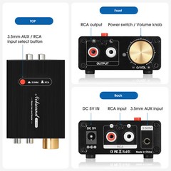 Mini Stereo Line Level Amp/Booster with 20db Gain HIFI Home Audio Pre-Amplifier