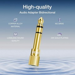 1/4 to 1/8 Inch Stereo Audio Adapter – 24K Gold 6.35mm to 3.5mm | 2 Pack