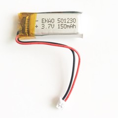 10 PCS 3.7V 150mAh 501230 Lipo Rechargeable Battery + JST 1.25mm 2pin Connector