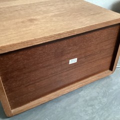2 Vintage Solid Wood Media Storage Box Case Hand Rubbed Oiled Lot of 2